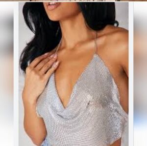 NWT Poster Grl Chain Mail Halter Top Only (Read Description)